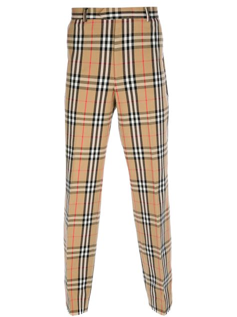 burberry check mens pants grey 52|burberry check panel trousers.